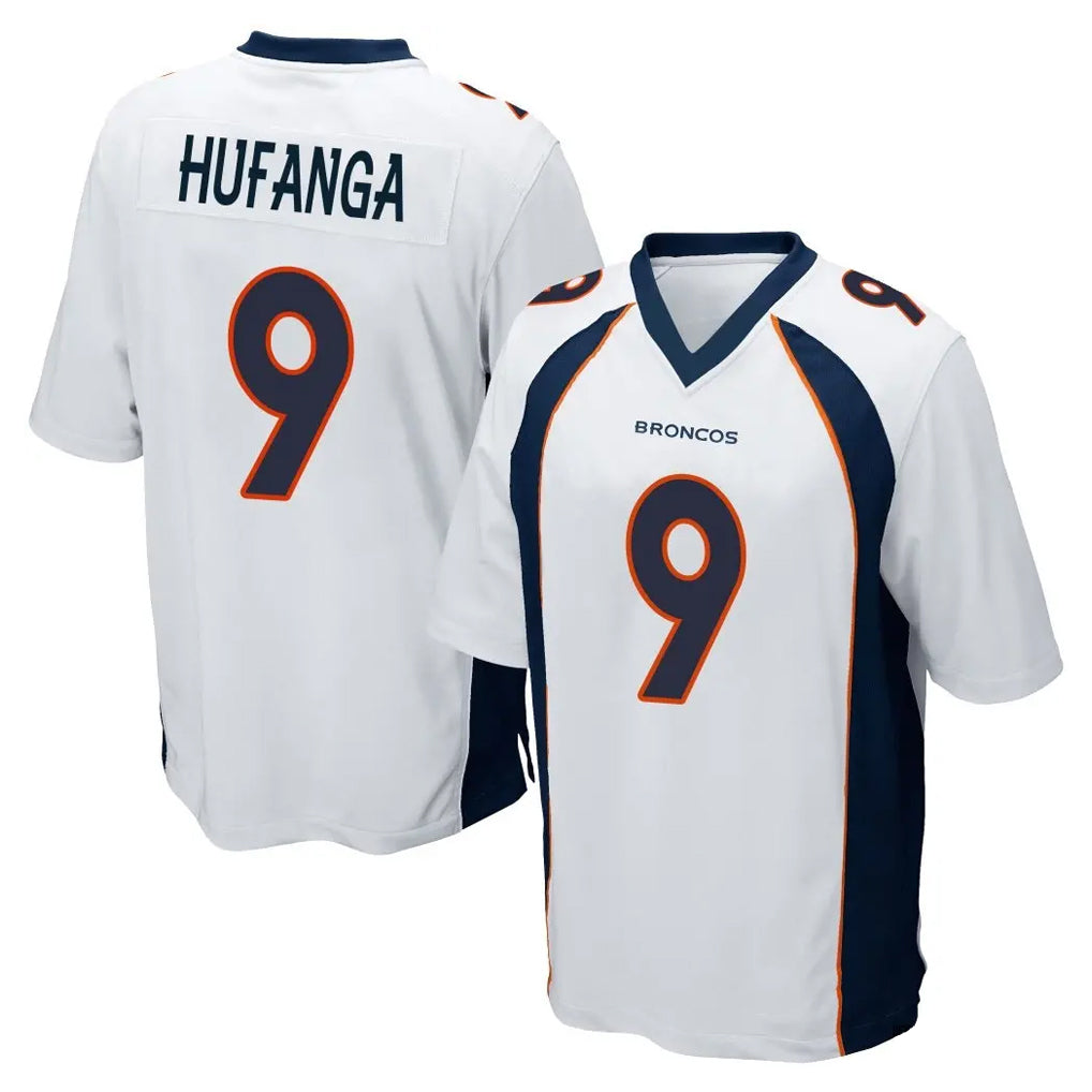 D.Broncos #9 Talanoa Hufanga Player White Game Ddoa Stitched Jerseys