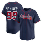 A.Braves #99 Spencer Strider Player Navy Limited Home Game Ddoa Stitched Jerseys