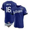 LA.Dodgers #16 Will Smith Player Royal World Series City Connect Elite Home Ddoa Stitched Jerseys