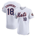 NY.Mets #18 Darryl Strawberry Player White Home Limited Elite Ddoa Stitched Jerseys