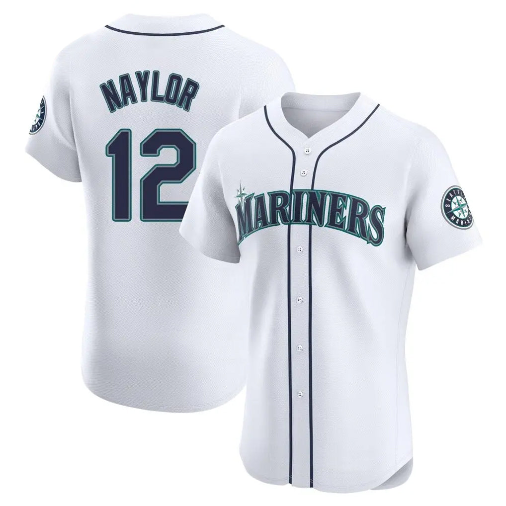 S.Mariners #12 Josh Naylor Player White Home Limited Elite Ddoa Stitched Jerseys
