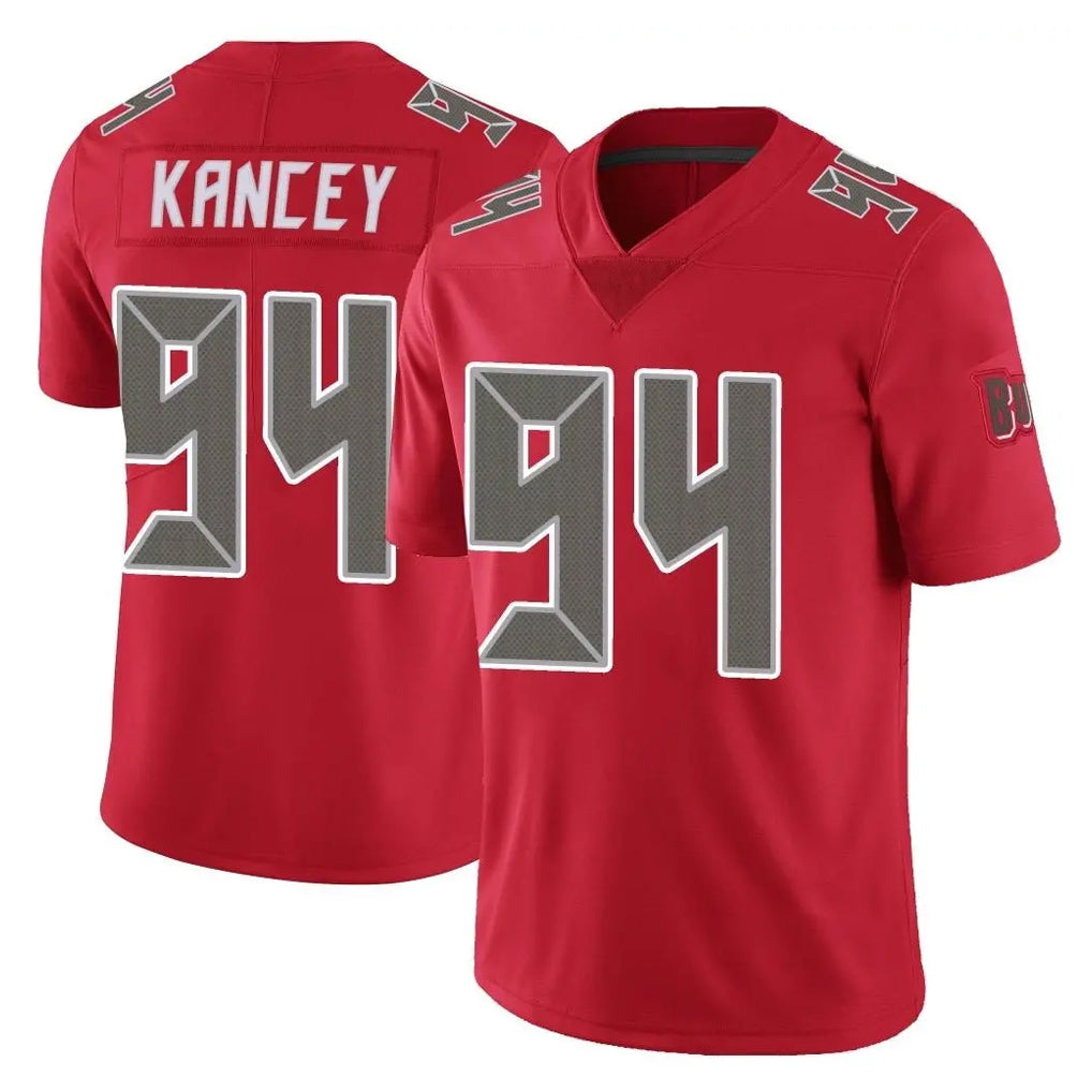 TB.Buccaneers #94 Calijah Kancey Player Red Limited Color Rush Home Game Ddoa Stitched Jerseys