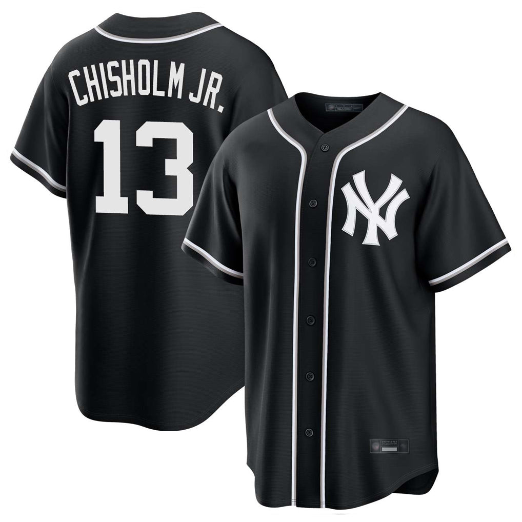 NY.Yankees #13 Jazz Chisholm Jr Player Black Out Game Ddoa Stitched Jerseys