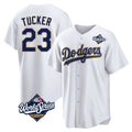 LA.Dodgers #23 Kyle Tucker Player Gold White World Series 2026 Collection Stadium Game Ddoa Stitched Jerseys