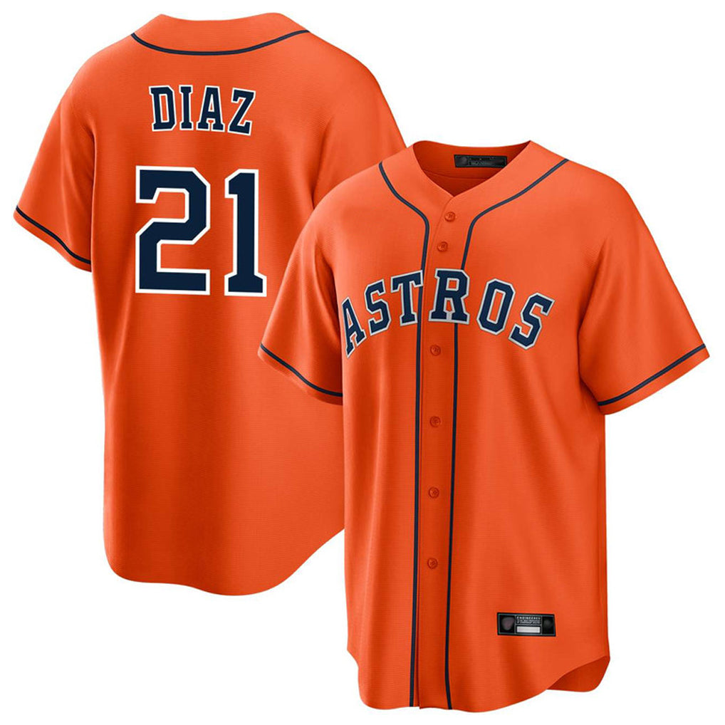 H.Astros #21 Yainer Diaz Player Orange Home Game Ddoa Stitched Jerseys