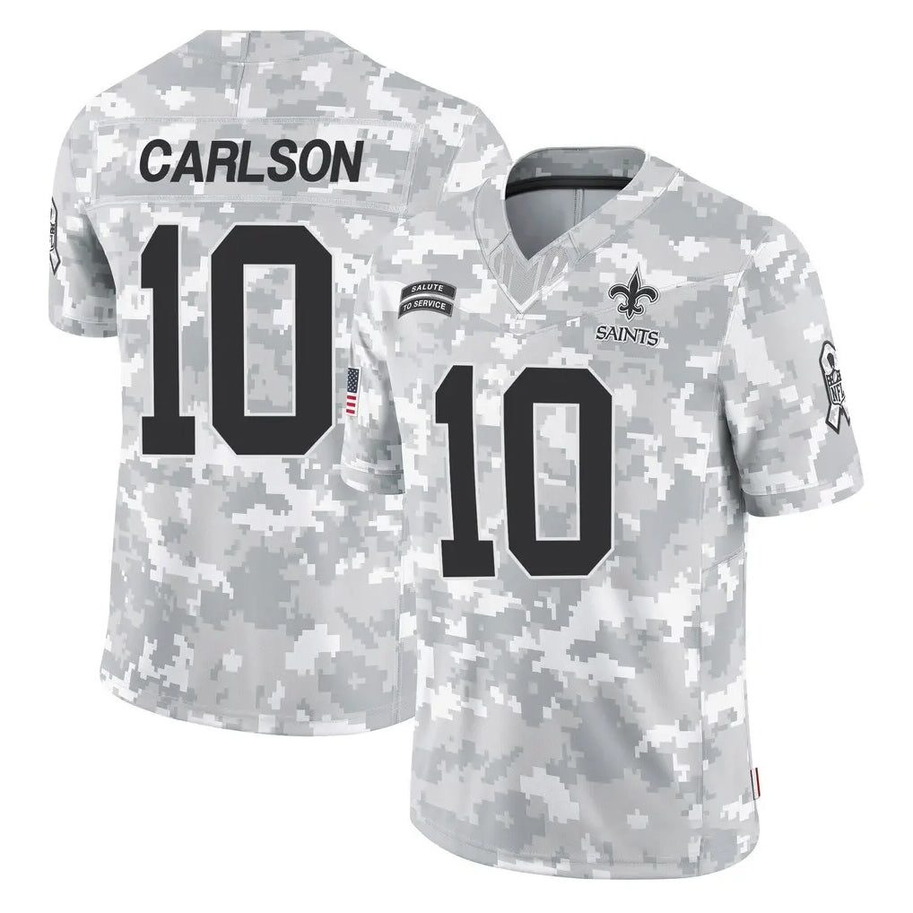NO.Saints #10 Daniel Carlson Player Arctic Camo Salute To Service Limited Game Ddoa Stitched Jerseys