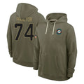 M.Dolphins #74 Kadyn Proctor Player Olive Salute to Service Pullover Hoodies Limited Ddoa Stitched Jerseys