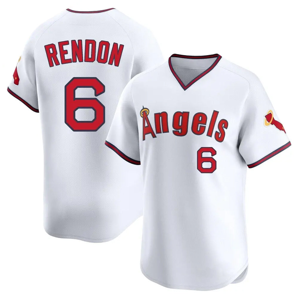 LA.Angels #6 Anthony Rendon Player White T-shirt Home Limited Ddoa Stitched Jerseys