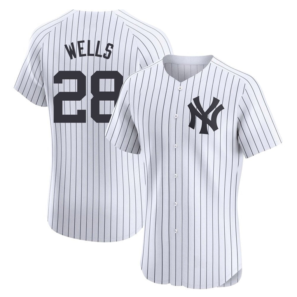 NY.Yankees #28 Austin Wells Player White Limited Elite Home Ddoa Stitched Jerseys