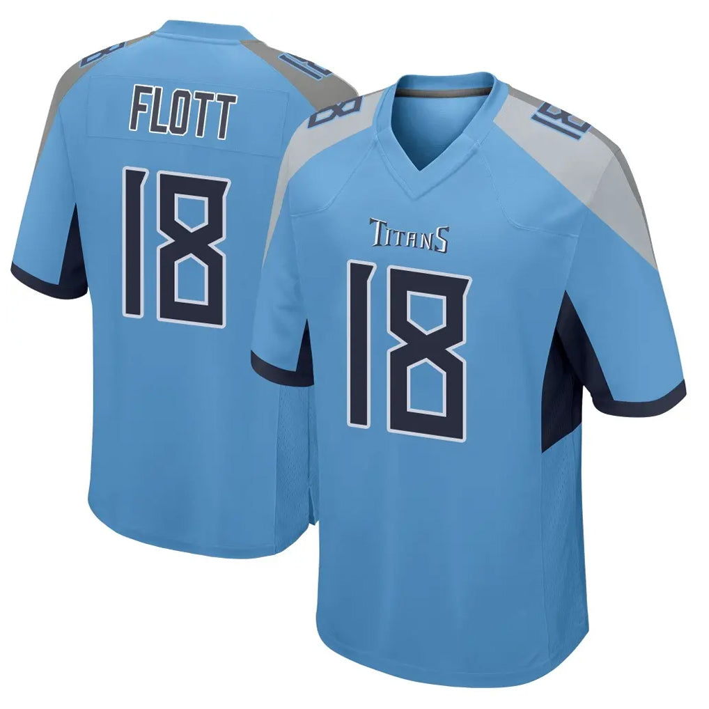 T.Titans #18 Cor'Dale Flott Player Light Blue Home Game Ddoa Stitched Jerseys