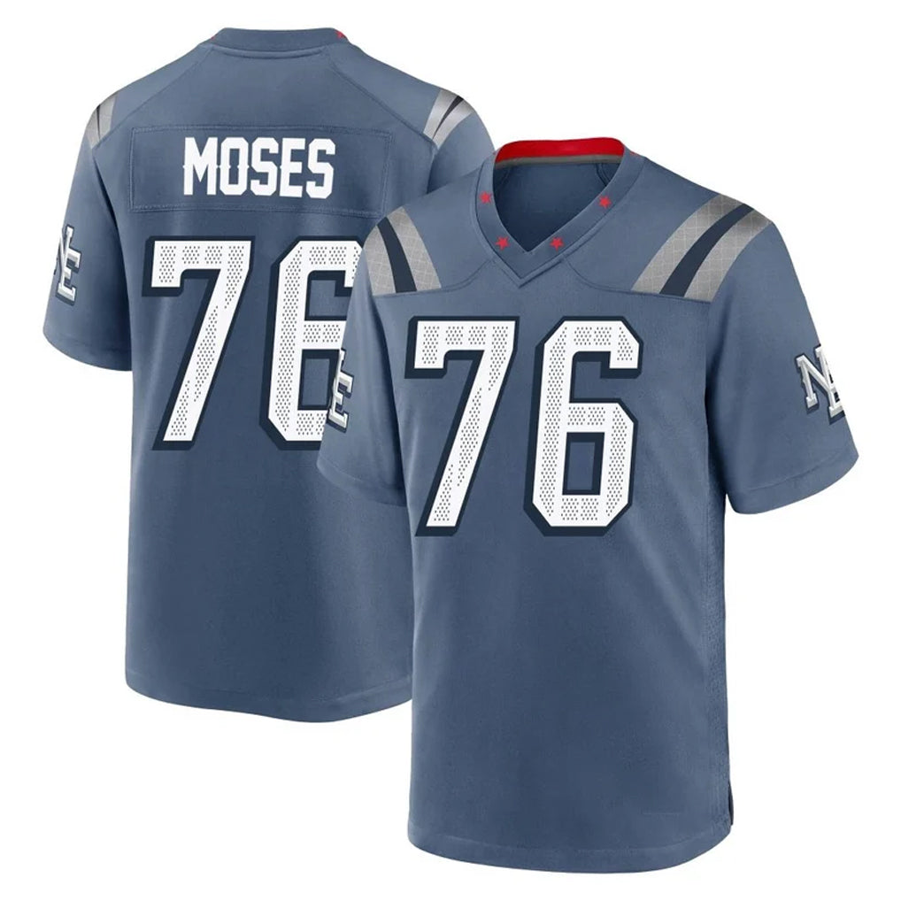 NE.Patriots #76 Morgan Moses Player Blue Rivalries Collection Home Game Ddoa Stitched Jerseys