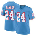 T.Titans #24 Alontae Taylor Player Light Blue Oilers Throwback Home Game Ddoa Stitched Jerseys