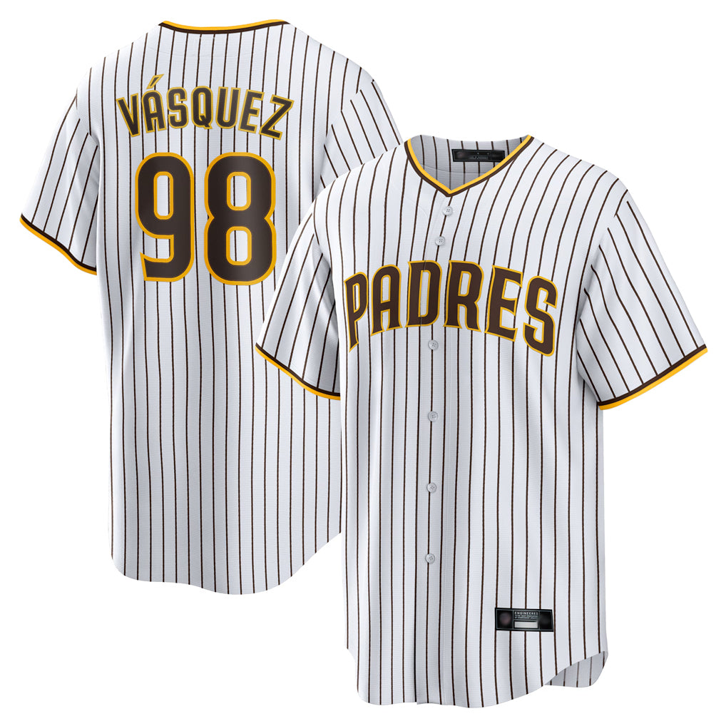 S.Diego Padres #98 Randy Vasquez Player White Home Game Ddoa Stitched Jerseys