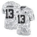 D.Cowboys #13 Caleb Downs Player Arctic Camo Salute to Service Limited Home Game Ddoa Stitched Jerseys