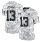 D.Cowboys #13 Caleb Downs Player Arctic Camo Salute to Service Limited Home Game Ddoa Stitched Jerseys