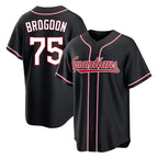 C.Guardians #75 Connor Brogdon Player Black Fashion Out Home Game Ddoa Stitched Jerseys