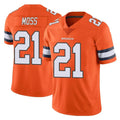 D.Broncos #21 Riley Moss Player Orange Vapor Untouchable Limited Home Game Ddoa Stitched Jerseys