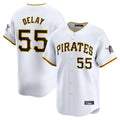 P.Pirates #55 Jason Delay Player White Home Limited Ddoa Stitched Jerseys