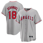 LA.Angels #18 Nolan Schanuel Player Gray Home Game Ddoa Stitched Jerseys