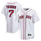 B.Red Sox #7 Masataka Yoshida Player White Home Game Ddoa Stitched Jerseys