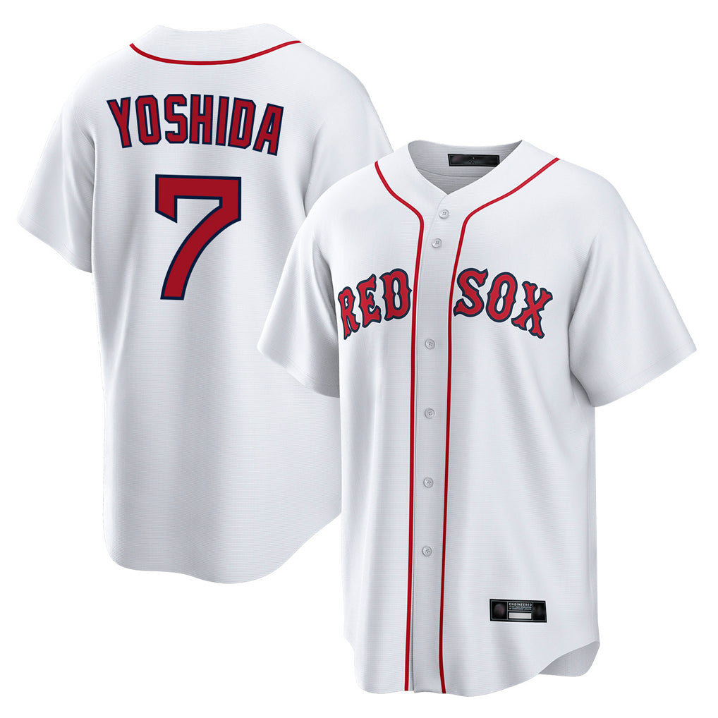 B.Red Sox #7 Masataka Yoshida Player White Home Game Ddoa Stitched Jerseys