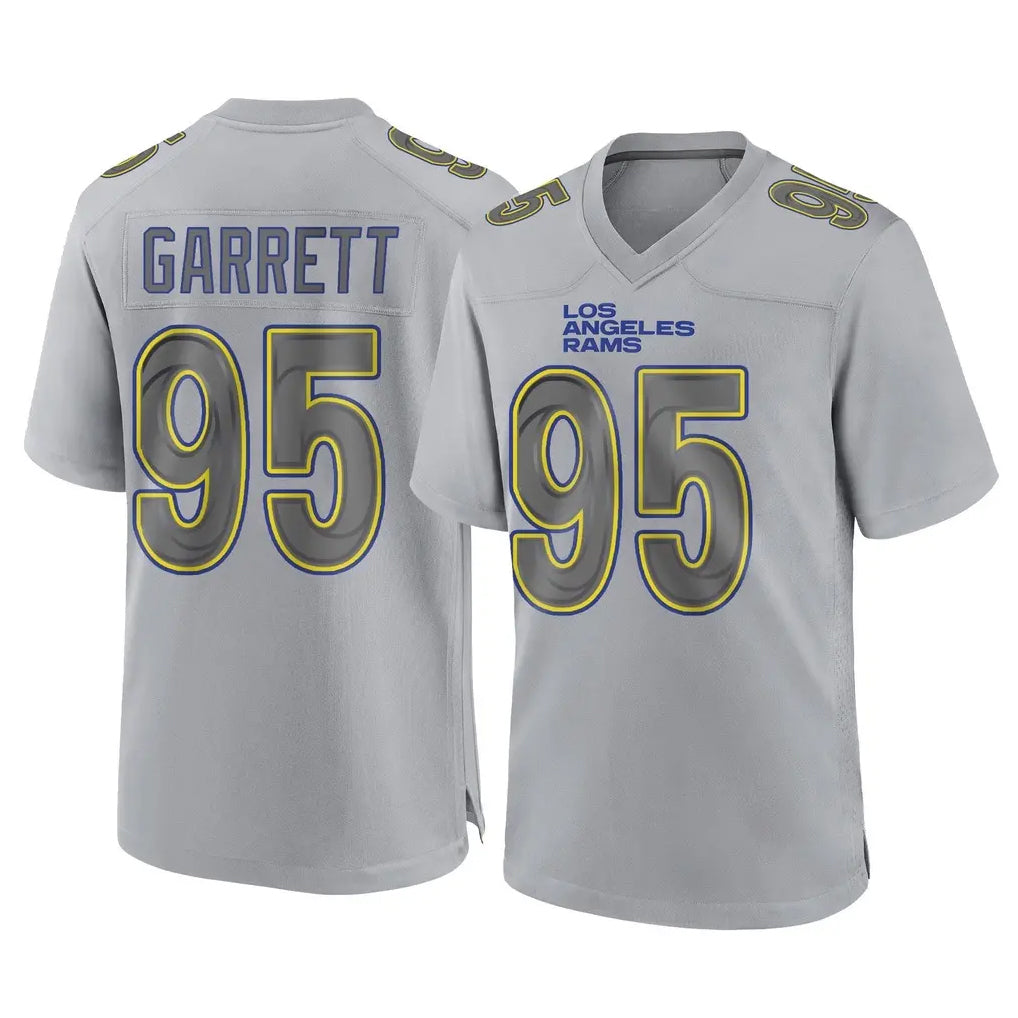 LA.Rams #95 Myles Garrett Player Gray Atmosphere Fashion Home Game Ddoa Stitched Jerseys