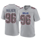 B.Bills #96 Deone Walker Player Gray Home Game Ddoa Stitched Jerseys