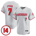 C.Reds #7 Spencer Steer Player Gray Vapor Premier Limited Home Ddoa Stitched Jerseys