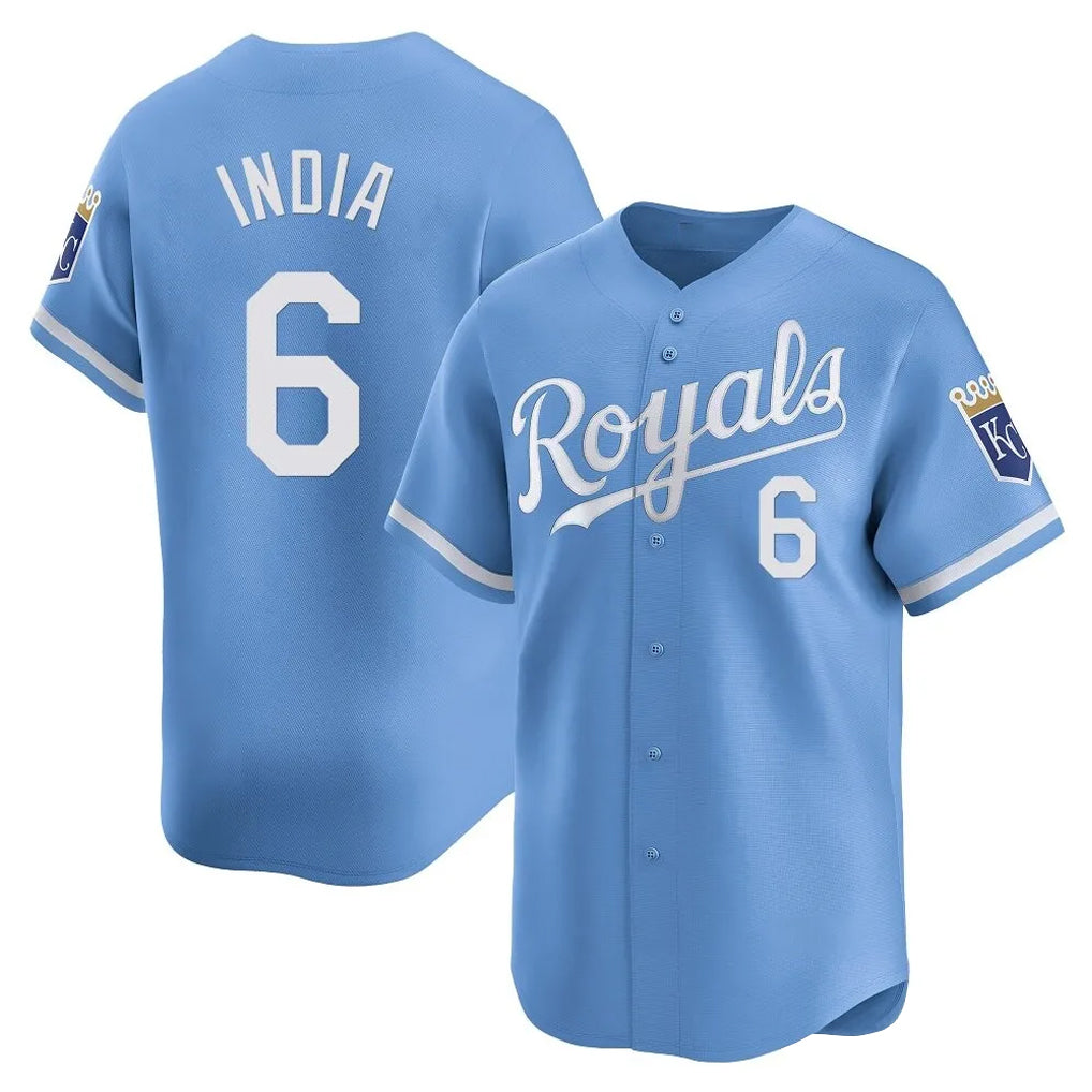 KC.Royals #6 Jonathan India Player Light Blue Alt Limited Home Ddoa Stitched Jerseys