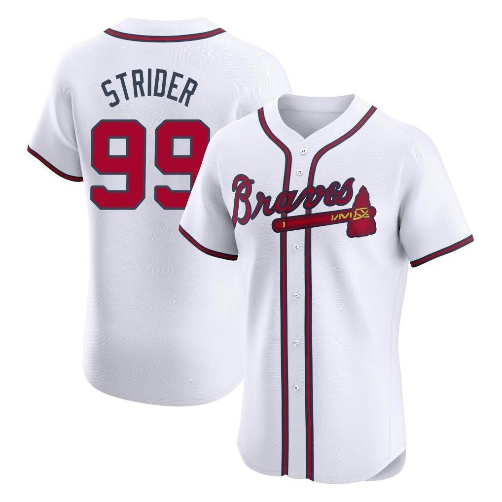 A.Braves #99 Spencer Strider Player White Limited Elite Home Game Ddoa Stitched Jerseys