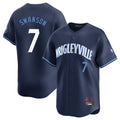 C.Cubs #7 Dansby Swanson Player Navy City Connect Limited Home Ddoa Stitched Jerseys