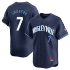 C.Cubs #7 Dansby Swanson Player Navy City Connect Limited Home Ddoa Stitched Jerseys