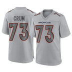 D.Broncos #73 Frank Crum Player Gray Atmosphere Fashion Limited Game Ddoa Stitched Jerseys
