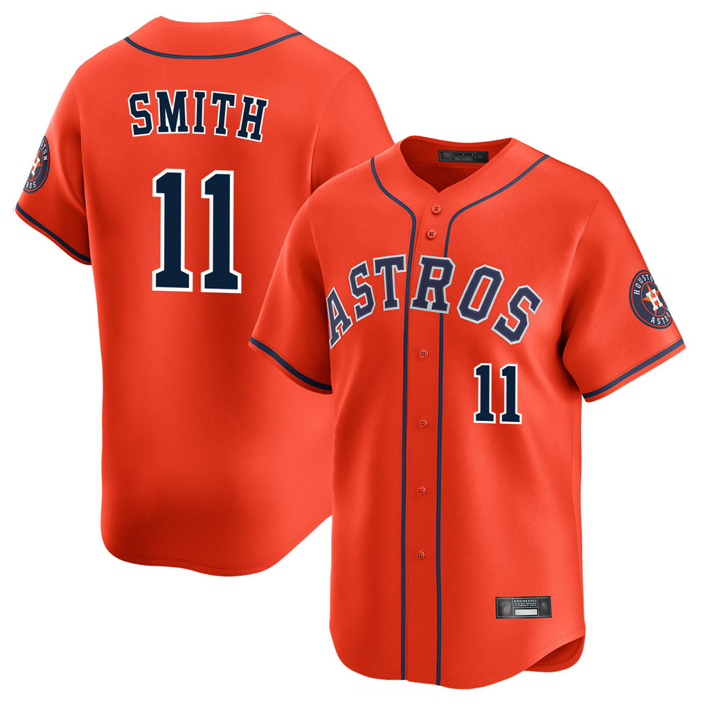 H.Astros #11 Cam Smith Player Orange Home Limited Ddoa Stitched Jerseys