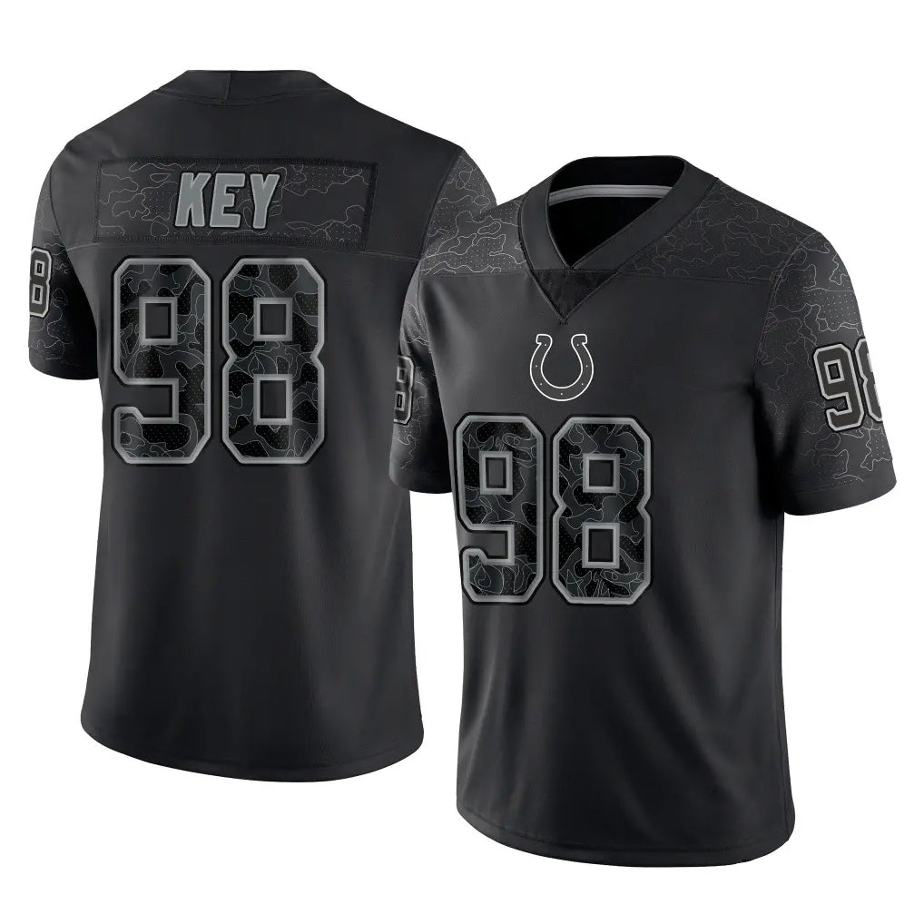 IN.Colts #98 Arden Key Player Black Reflective Limited Game Ddoa Stitched Jerseys
