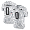 NE.Patriots #0 Christian Gonzalez Player Arctic Camo Salute To Service Limited Game Ddoa Stitched Jerseys