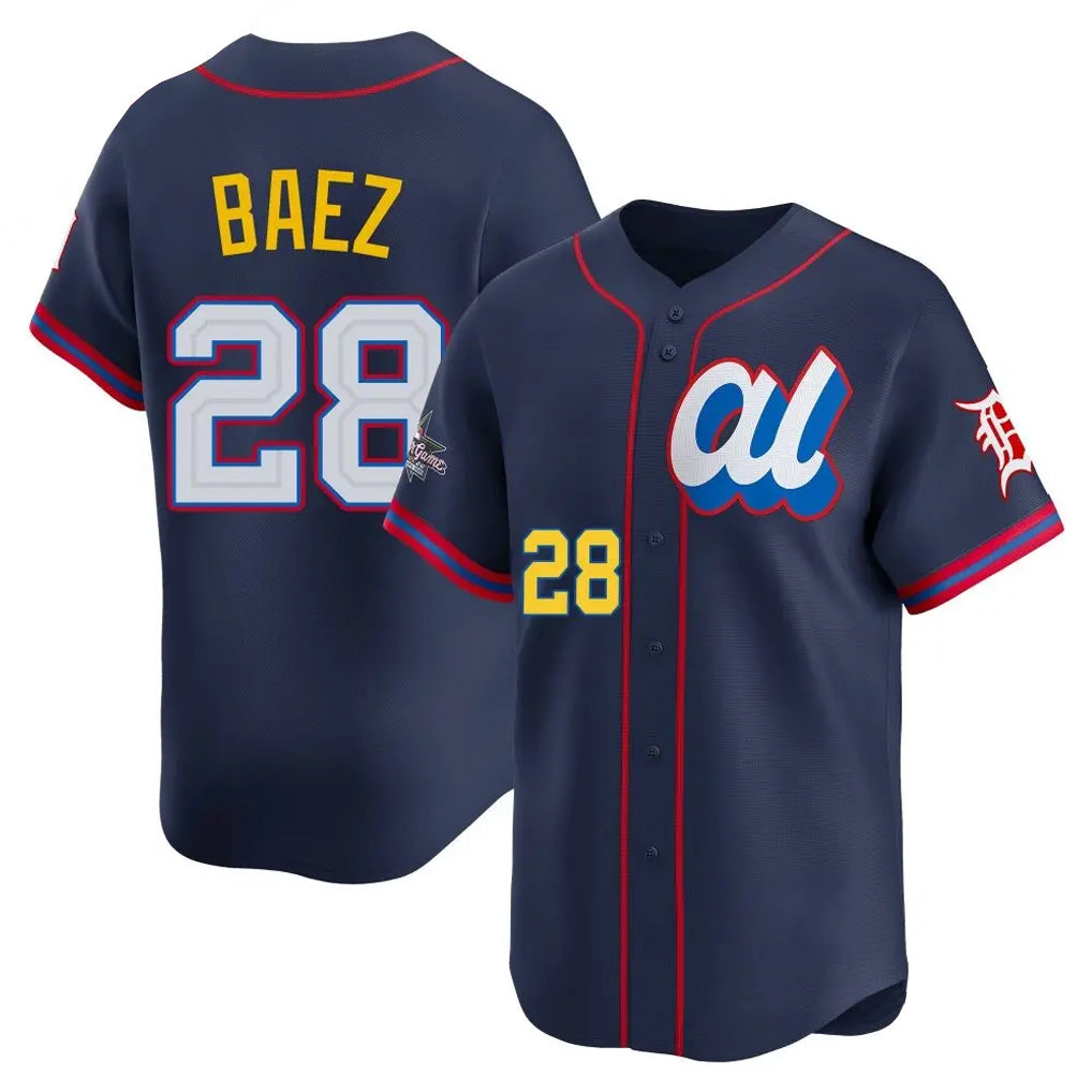 D.Tigers #28 Javier B¨¢ez Player Navy Limited American League All-Star Edition Ddoa Stitched Jerseys