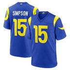 LA.Rams #15 Ty Simpson Player Royal Limited Home Game Ddoa Stitched Jerseys