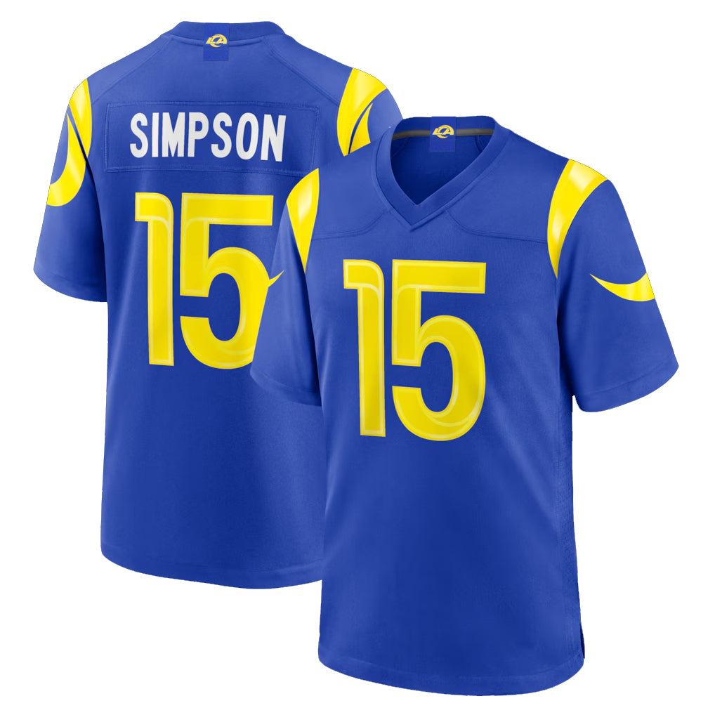 LA.Rams #15 Ty Simpson Player Royal Limited Home Game Ddoa Stitched Jerseys