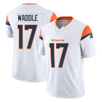 D.Broncos #17 Jaylen Waddle Player White Limited Vapor F.U.S.E. Home Game Ddoa Stitched Jerseys