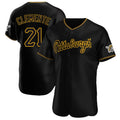 P.Pirates #21 Roberto Clemente Player Black Home Limited Elite Ddoa Stitched Jerseys