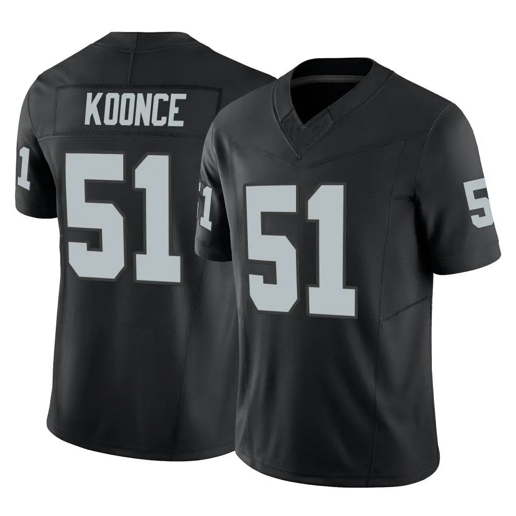 LV.Raiders #51 Malcolm Koonce Player Black Limited Vapor F.U.S.E. Home Game Ddoa Stitched Jerseys