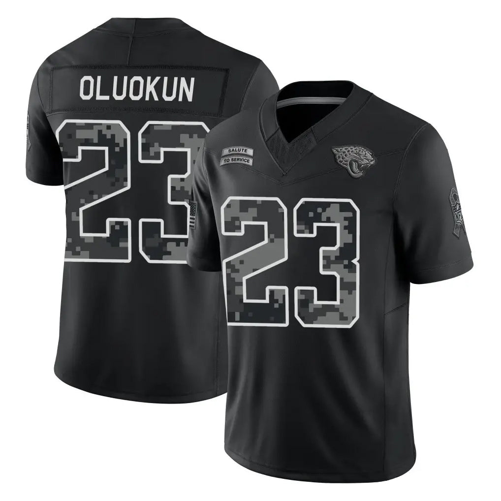 J.Jaguars #23 Foyesade Oluokun Player Black Limited 2026 Salute to Service Home Game Ddoa Stitched Jerseys