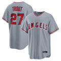 LA.Angels #27 Mike Trout Player Gray Home Game Ddoa Stitched Jerseys