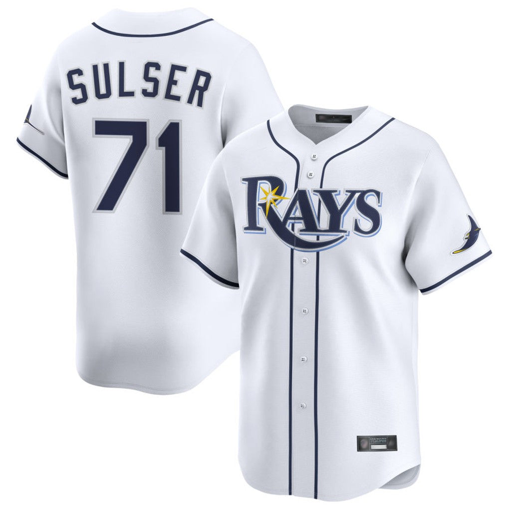 T.Bay Rays #71 Cole Sulser Player White Home Limited Ddoa Stitched Jerseys