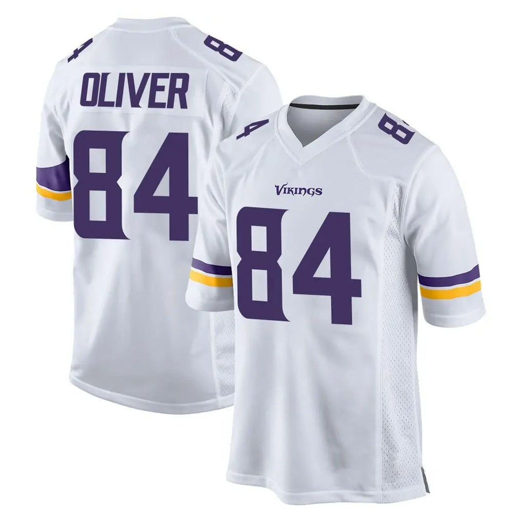 M.Vikings #84 Josh Oliver Player White Home Game Ddoa Stitched Jerseys