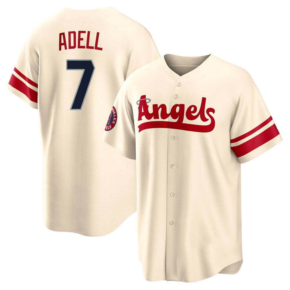 LA.Angels #7 Jo Adell Player Cream City Connect Home Ddoa Stitched Jerseys