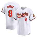 B.Orioles #8 Cal Ripken Player White Limited Home Game Ddoa Stitched Jerseys