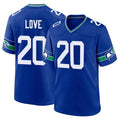 S.Seahawks #20 Julian Love Player Royal Throwback Home Game Ddoa Stitched Jerseys