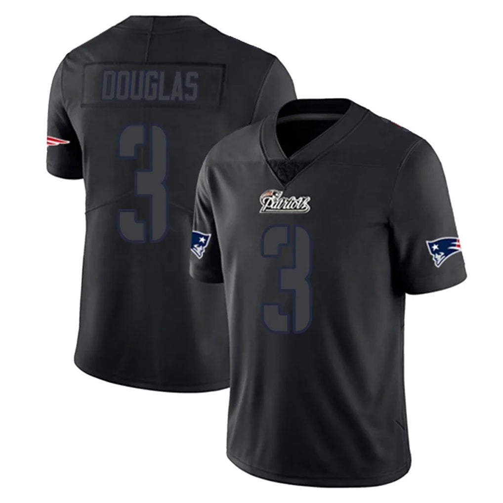 NE.Patriots #3 DeMario Douglas Player Black Impact LImited Home Game Ddoa Stitched Jerseys